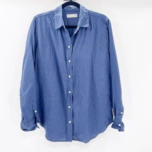 Everlane Women's Blue Linen Long Sleeve Button Down Shirt Size 8